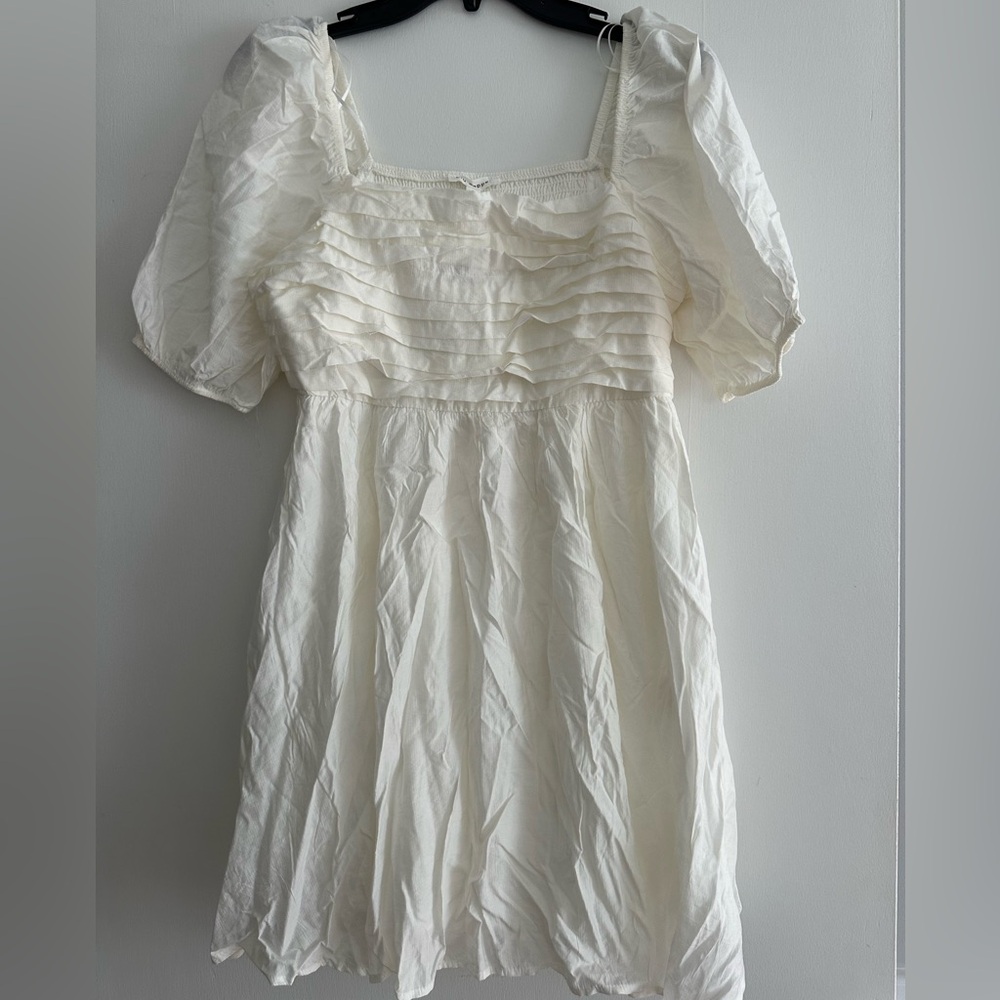 Blu Pepper Cream Smocked Dress